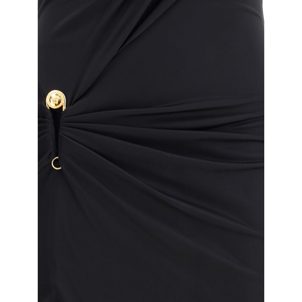 Versace Schwarzes Viskose-Freizeitkleid