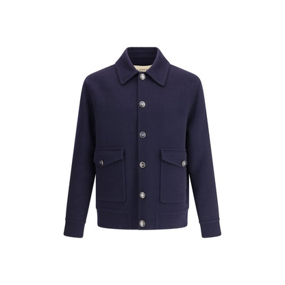 Valentino Wollmantel aus blauem Fleece