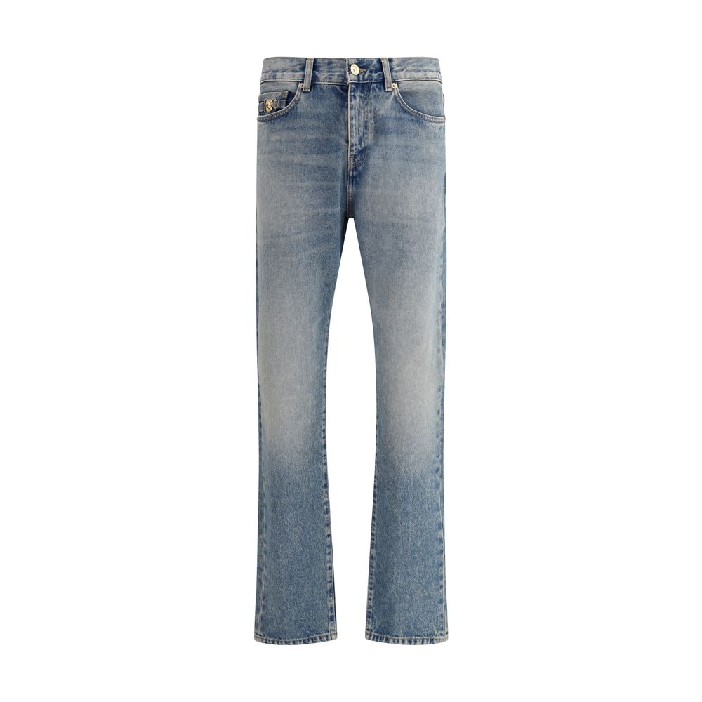 Versace Jeans aus blauem Baumwollstoff mit geradem Bein