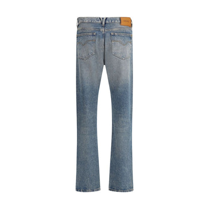 Versace Jeans aus blauem Baumwollstoff mit geradem Bein