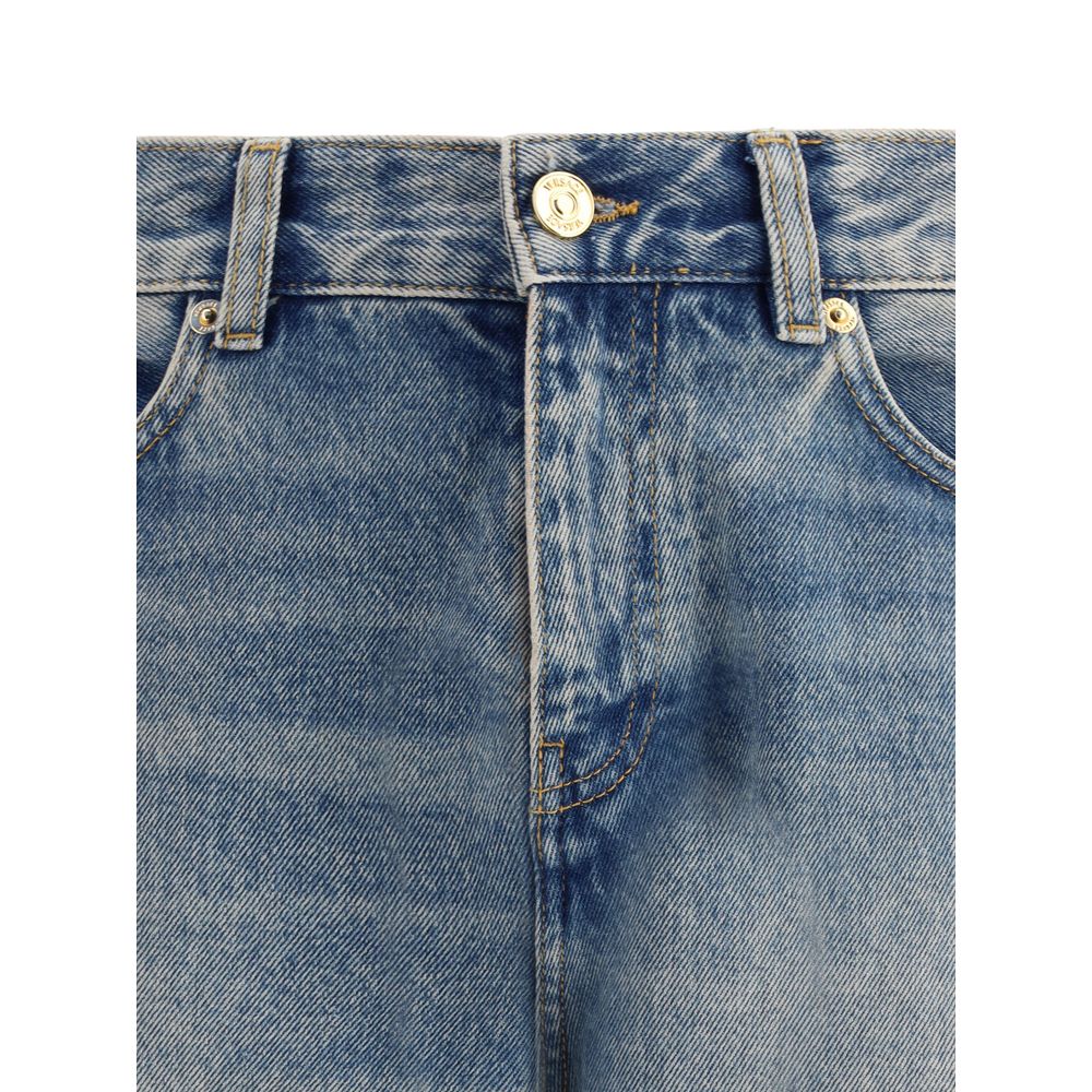 Versace Jeans aus blauem Baumwollstoff mit geradem Bein