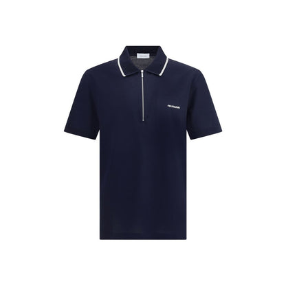 Ferragamo Blaues Baumwoll-Poloshirt