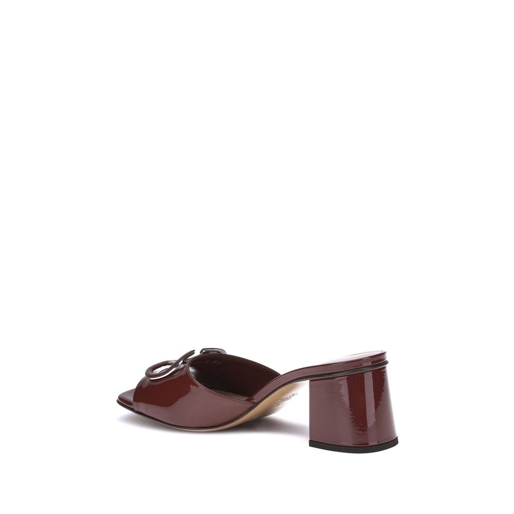 Valentino Garavani Bordeaux Kalbsleder Bos Taurus Sandalen