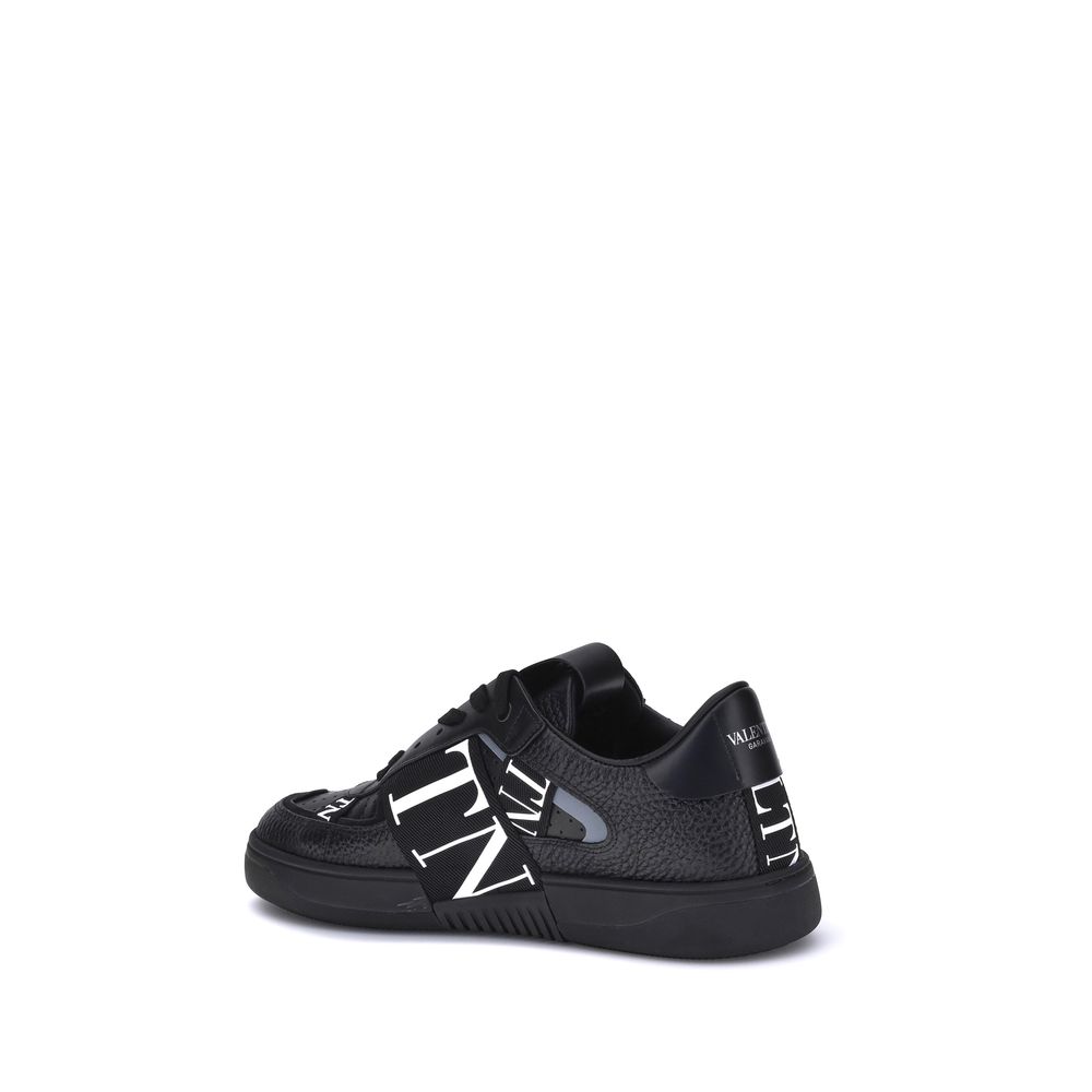 Valentino Garavani Schwarze Gummi-Sneaker mit niedrigem Schaft