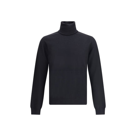 Jil Sander Schwarzes Fleece-Sweatshirt aus Wolle