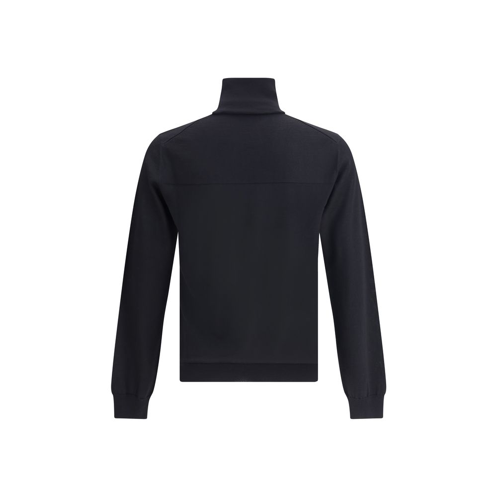 Jil Sander Schwarzes Fleece-Sweatshirt aus Wolle