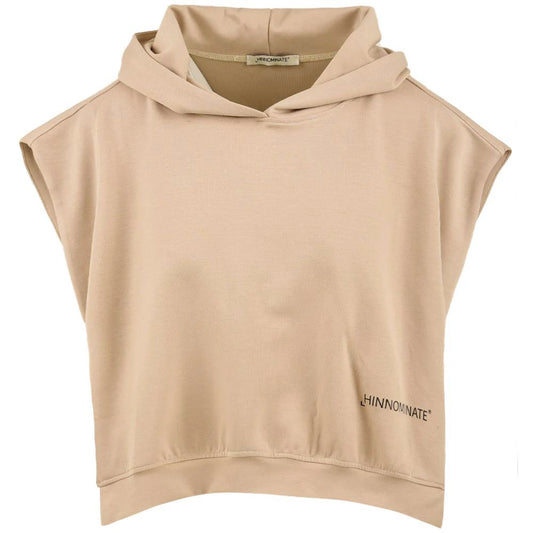 Hinnominate Beige Baumwolle Damen Ärmelloser Hoodie