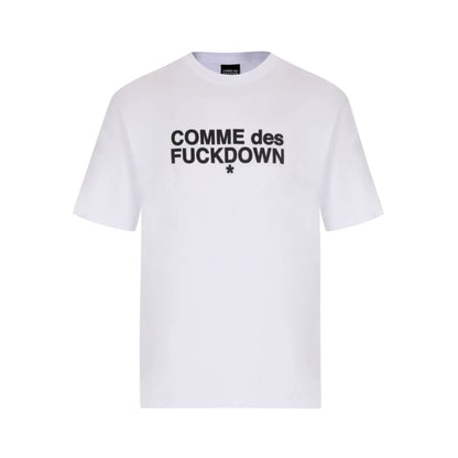 Comme Des Fuckdown – Weißes Baumwoll-T-Shirt