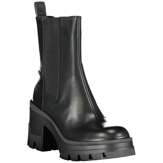 Calvin Klein Damenstiefel aus schwarzem Leder