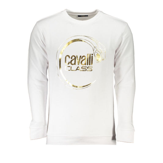 Cavalli Class White Cotton Men Sweater