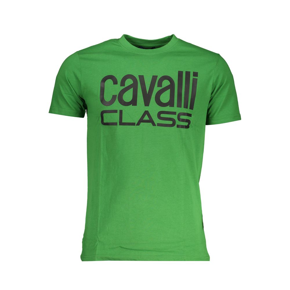 Grünes Baumwoll-T-Shirt der Cavalli-Klasse