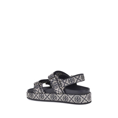 Tory Burch Blue Fabric Flat Sandals