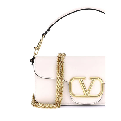 Valentino Garavani Schultertasche aus weißem Kalbsleder (Bos Taurus)