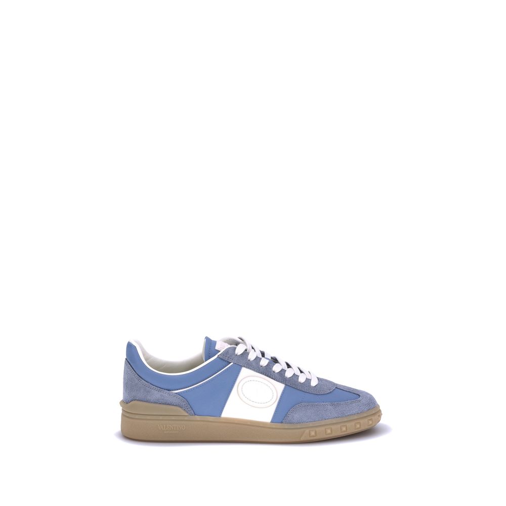 Valentino Garavani Hellblaue Gummi-Sneaker mit niedrigem Schaft