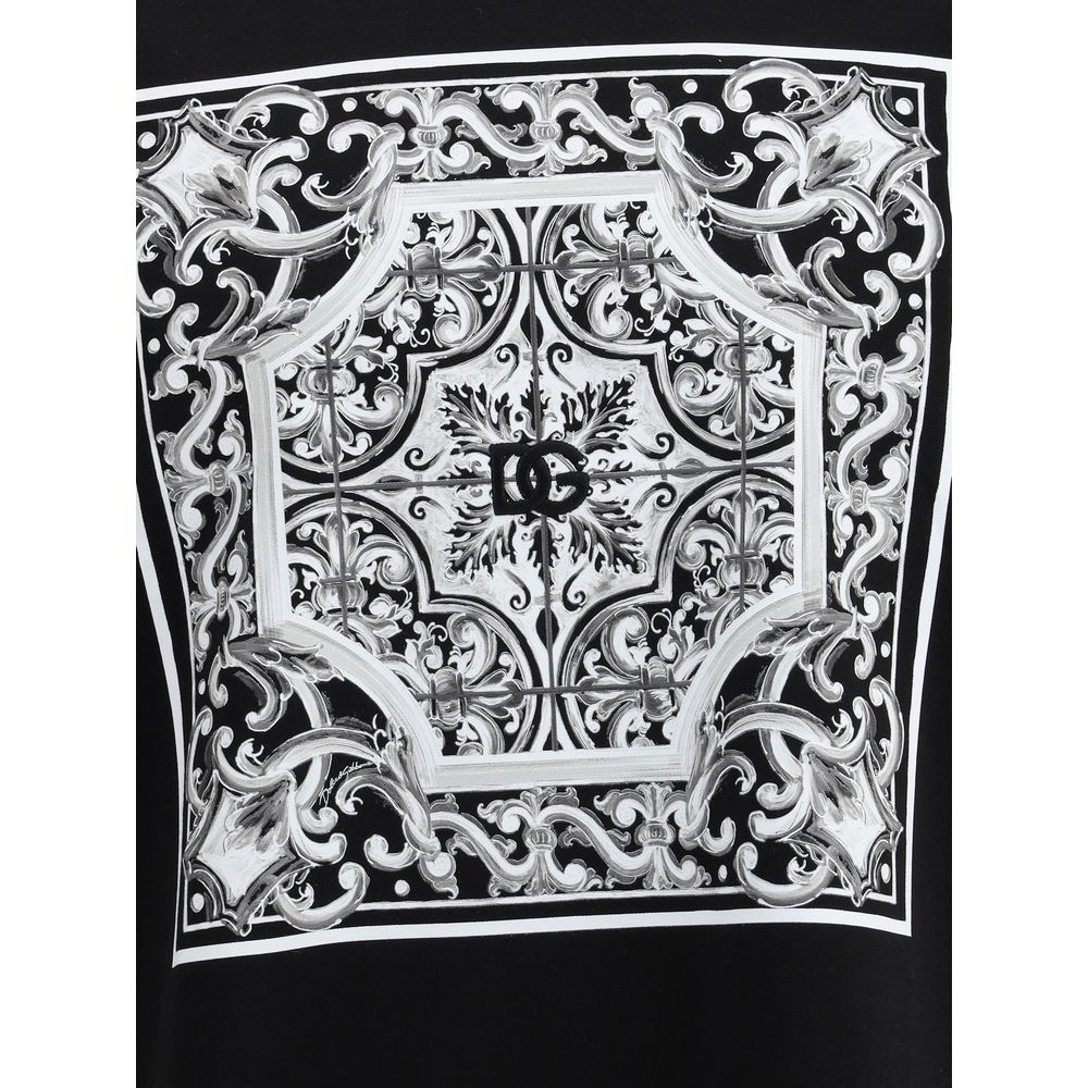 Dolce &amp; Gabbana Schwarzes Baumwoll-T-Shirt