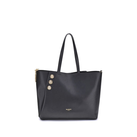 Balmain Schultertasche aus schwarzem Kalbsleder (Bos Taurus)