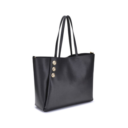 Balmain Schultertasche aus schwarzem Kalbsleder (Bos Taurus)