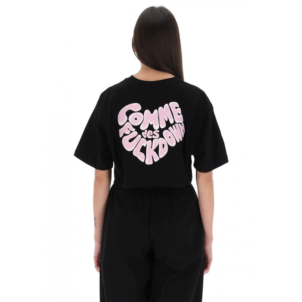 Comme Des Fuckdown Schwarzes Baumwoll-Damen-T-Shirt