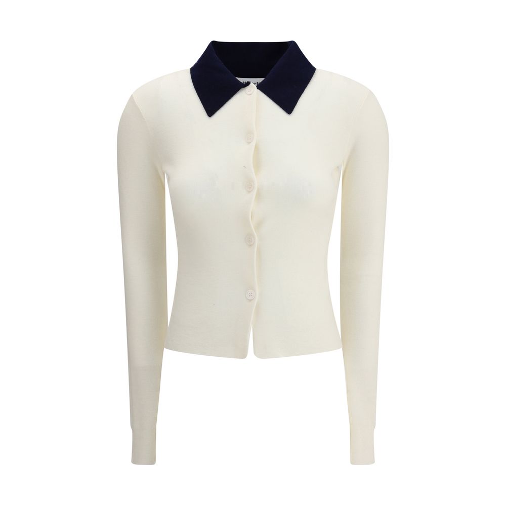 Cardigan aus cremefarbener Merinowolle von Self-Portrait