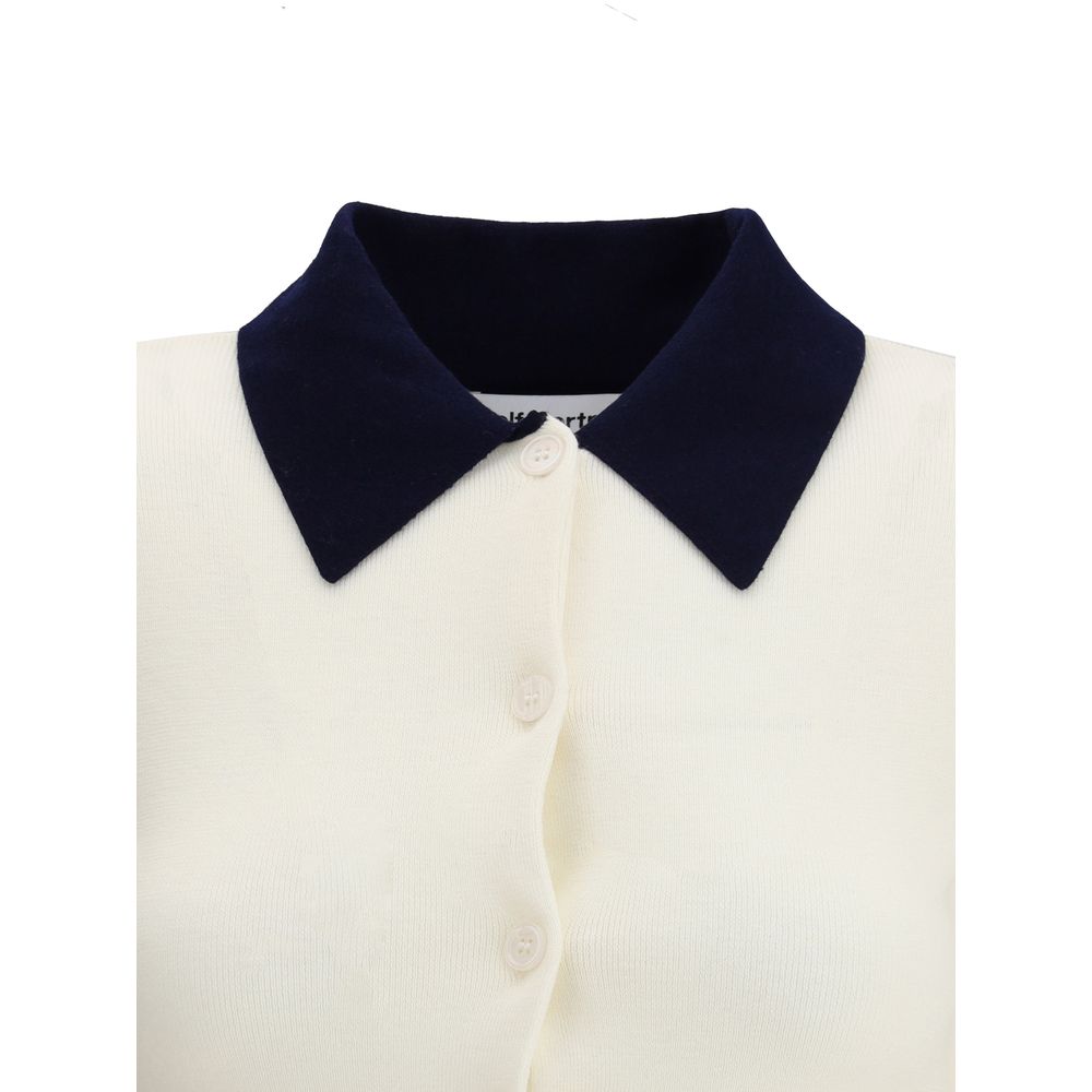 Cardigan aus cremefarbener Merinowolle von Self-Portrait