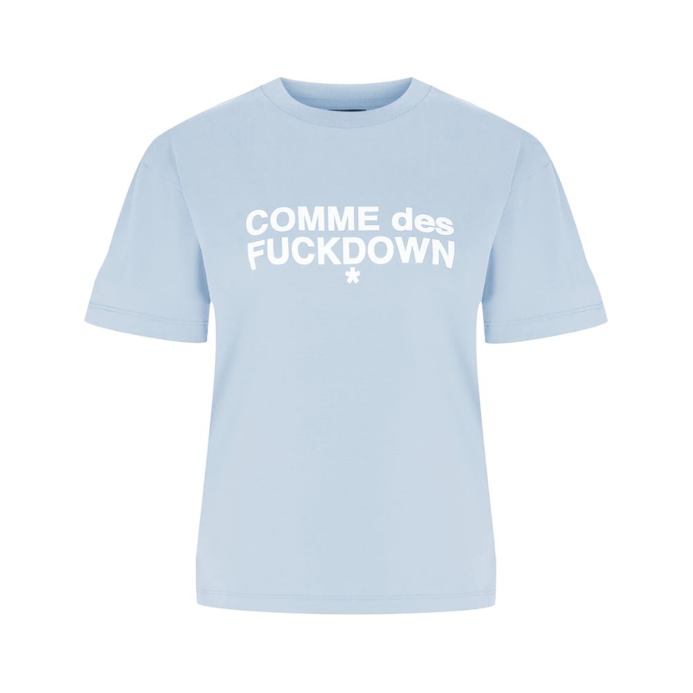 Comme Des Fuckdown Blaues Baumwoll-Damen-T-Shirt