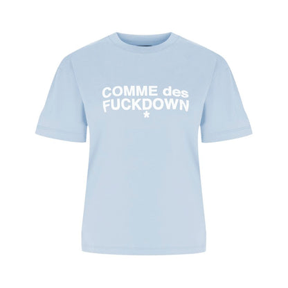 Comme Des Fuckdown Blaues Baumwoll-Damen-T-Shirt