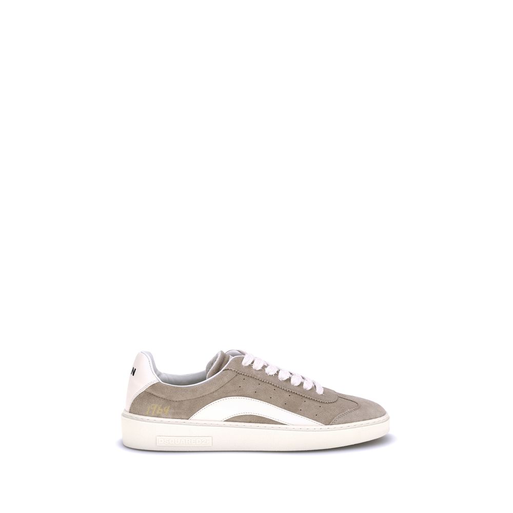 Dsquared² Beige Kalbsleder Bos Taurus Low-Top Sneaker