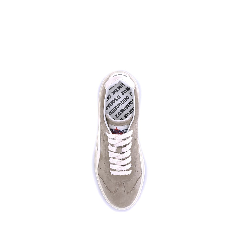 Dsquared² Beige Kalbsleder Bos Taurus Low-Top Sneaker