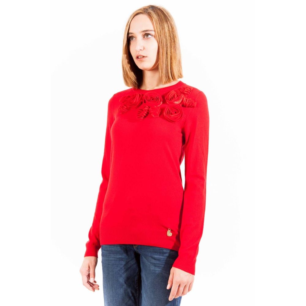 Love Moschino Roter Polyesterpullover