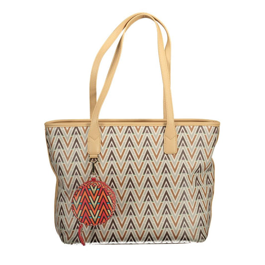 حقيبة يد ماريو فالنتينو من البولي إيثيلين باللون البيج