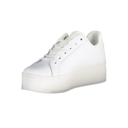 Tommy Hilfiger – Weiße Polyester-Sneaker