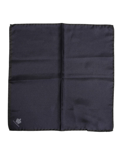 Dolce & Gabbana Blue DG Crown Silk Square Men Foulard Scarf