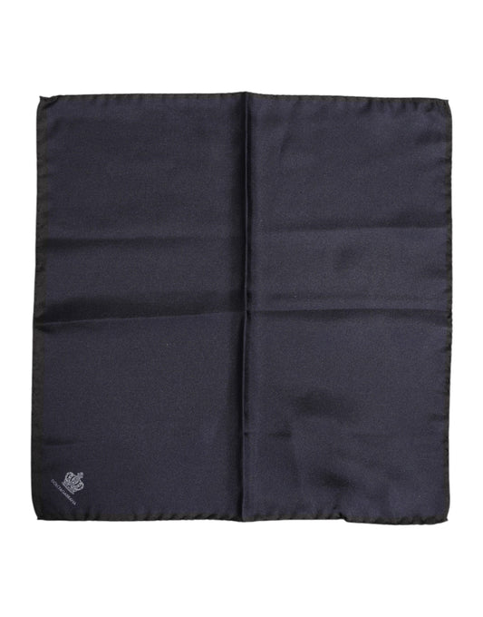 Dolce & Gabbana Blue DG Crown Silk Square Men Foulard Scarf
