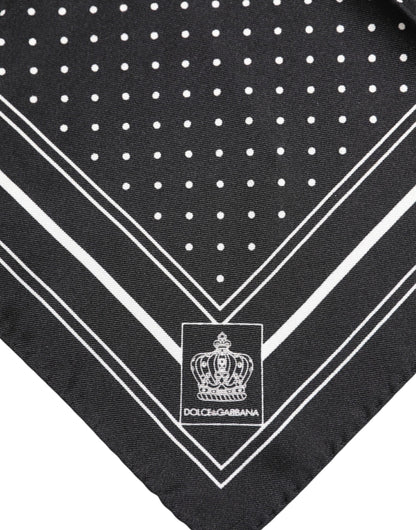 Dolce &amp; Gabbana Schwarz-Weiß-gepunkteter Herren-Foulardschal