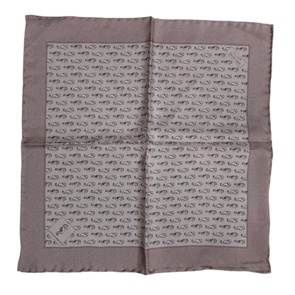 Dolce & Gabbana Brown Sea Horse Silk Square Foulard Scarf