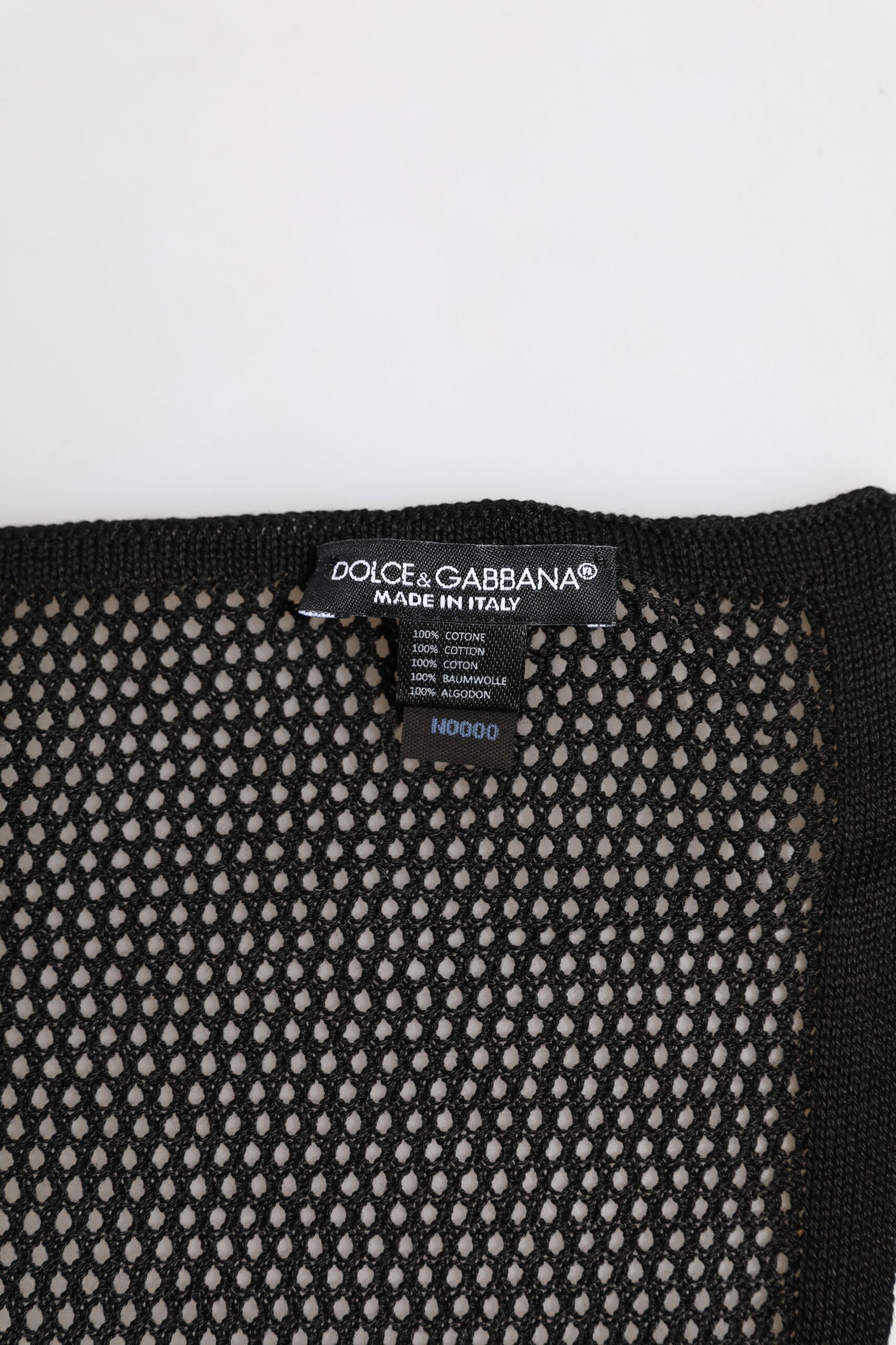 Dolce &amp; Gabbana – Schwarz gemusterter quadratischer Foulard-Schal aus Baumwolle