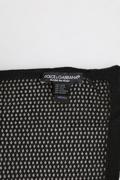 Dolce &amp; Gabbana – Schwarz gemusterter quadratischer Foulard-Schal aus Baumwolle