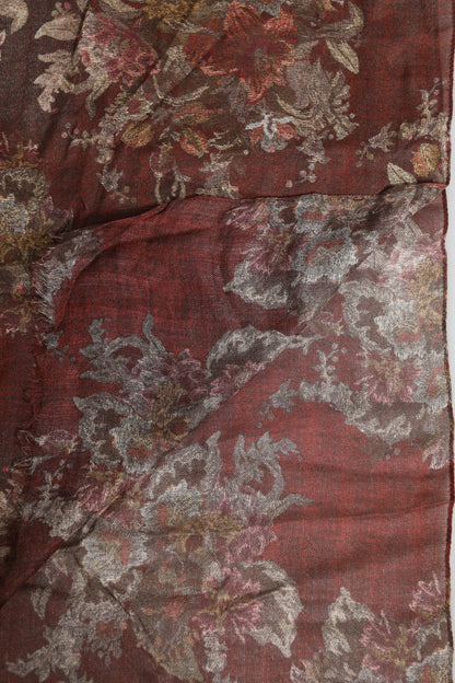 Dolce &amp; Gabbana – Kastanienbrauner Halswärmer-Foulardschal mit Blumenmuster