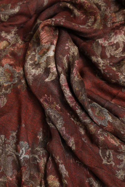 Dolce &amp; Gabbana – Kastanienbrauner Halswärmer-Foulardschal mit Blumenmuster