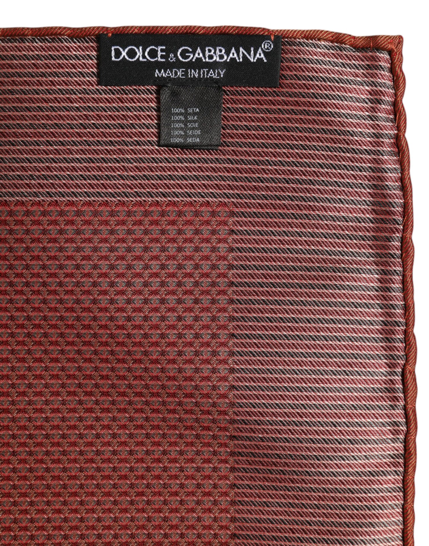 Dolce &amp; Gabbana – Orangefarbener quadratischer Seidenschal für Herren