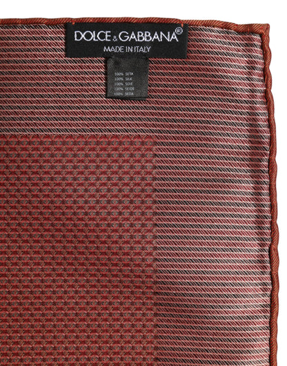 Dolce &amp; Gabbana – Orangefarbener quadratischer Seidenschal für Herren