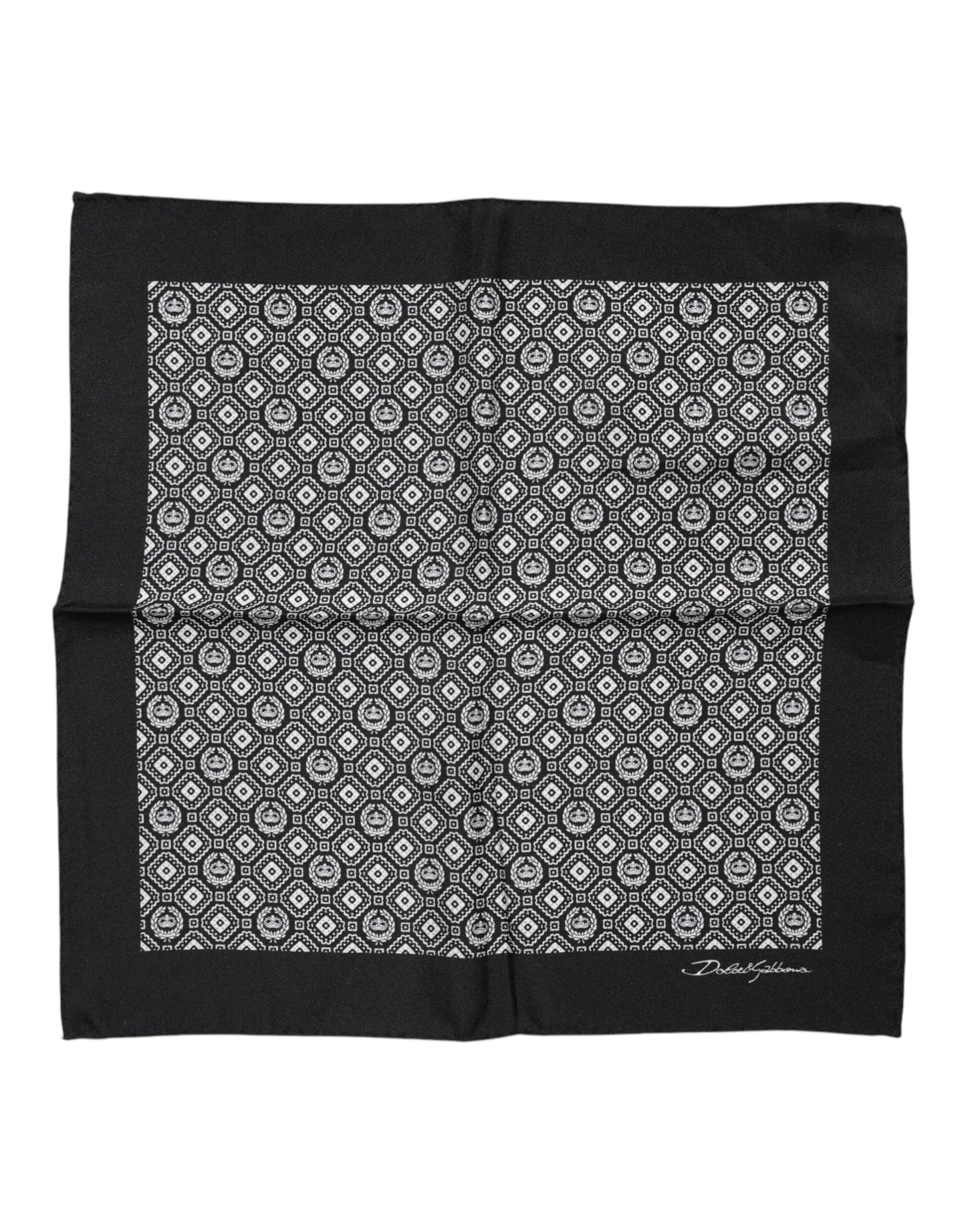 Dolce &amp; Gabbana – Schwarz-weiß gemusterter quadratischer Foulard-Schal
