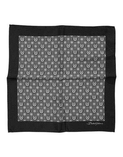 Dolce &amp; Gabbana – Schwarz-weiß gemusterter quadratischer Foulard-Schal