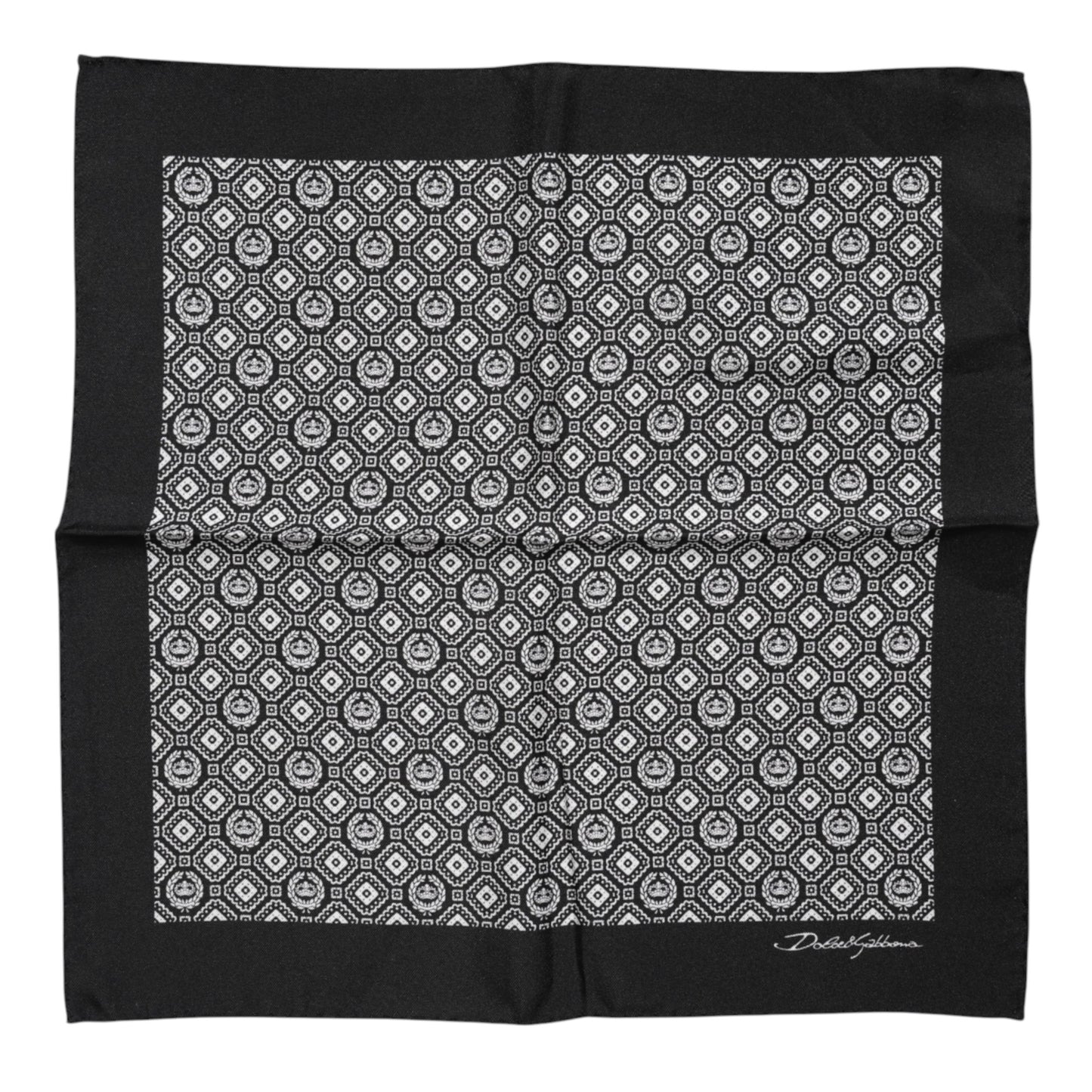 Dolce &amp; Gabbana – Schwarz-weiß gemusterter quadratischer Foulard-Schal