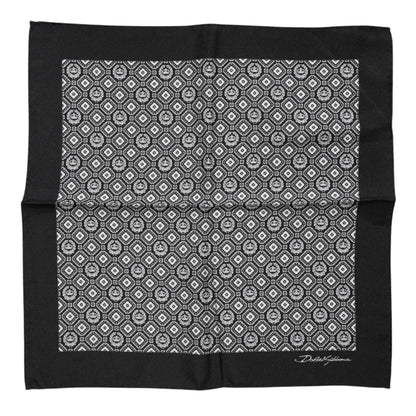 Dolce &amp; Gabbana – Schwarz-weiß gemusterter quadratischer Foulard-Schal