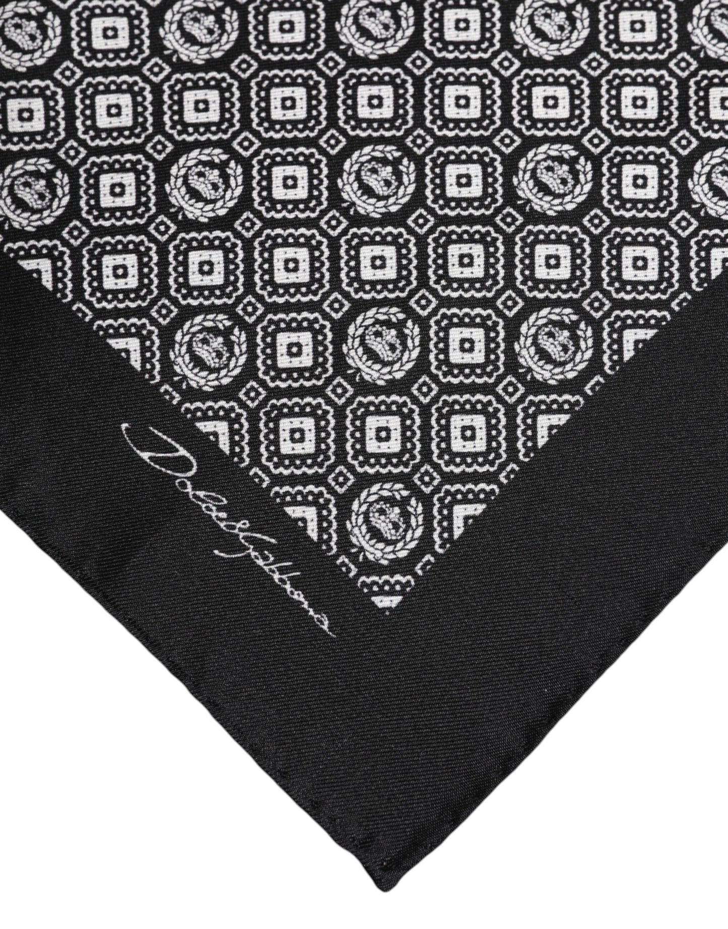 Dolce &amp; Gabbana – Schwarz-weiß gemusterter quadratischer Foulard-Schal