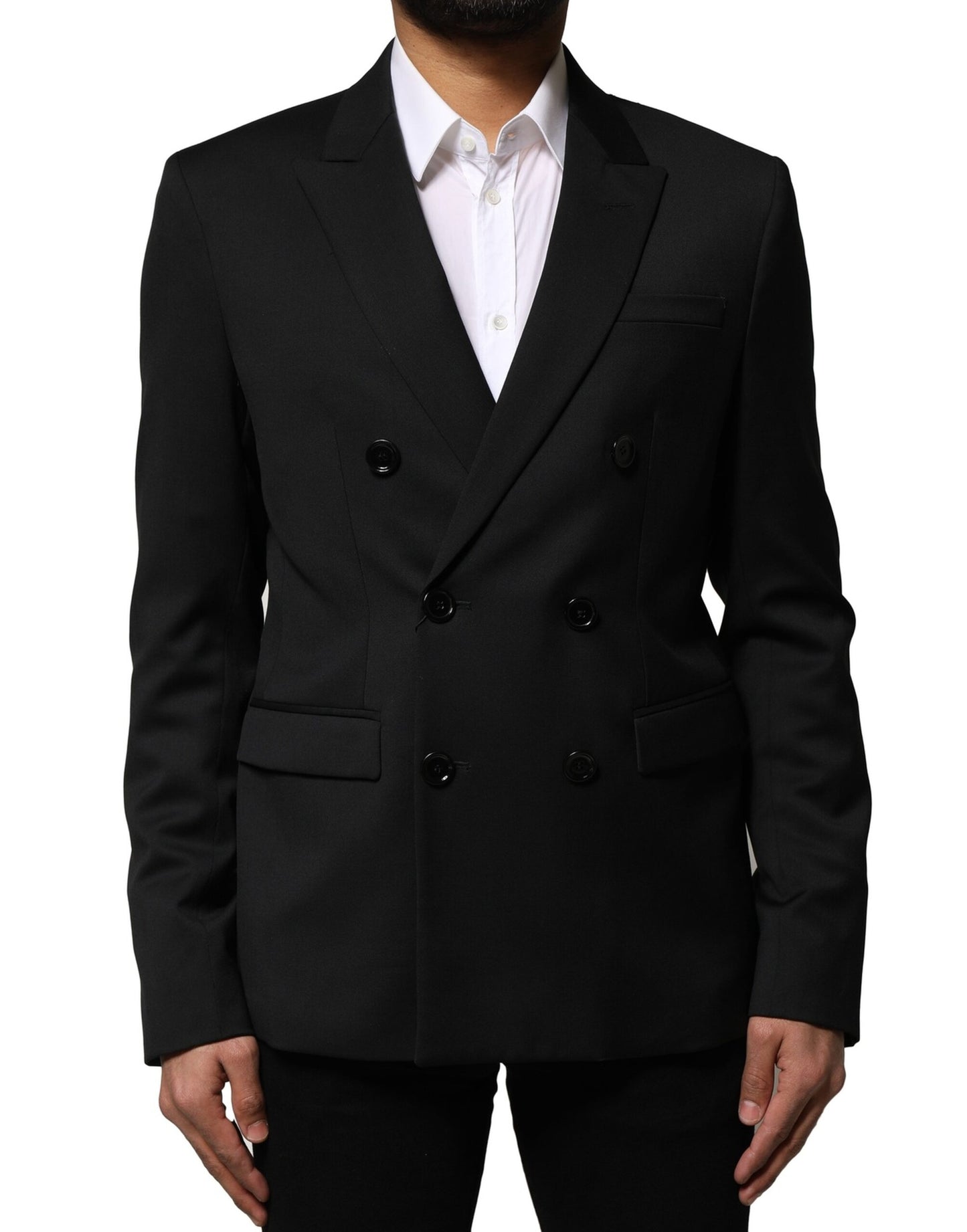 Emporio Armani Schwarzer zweireihiger Herrenanzug