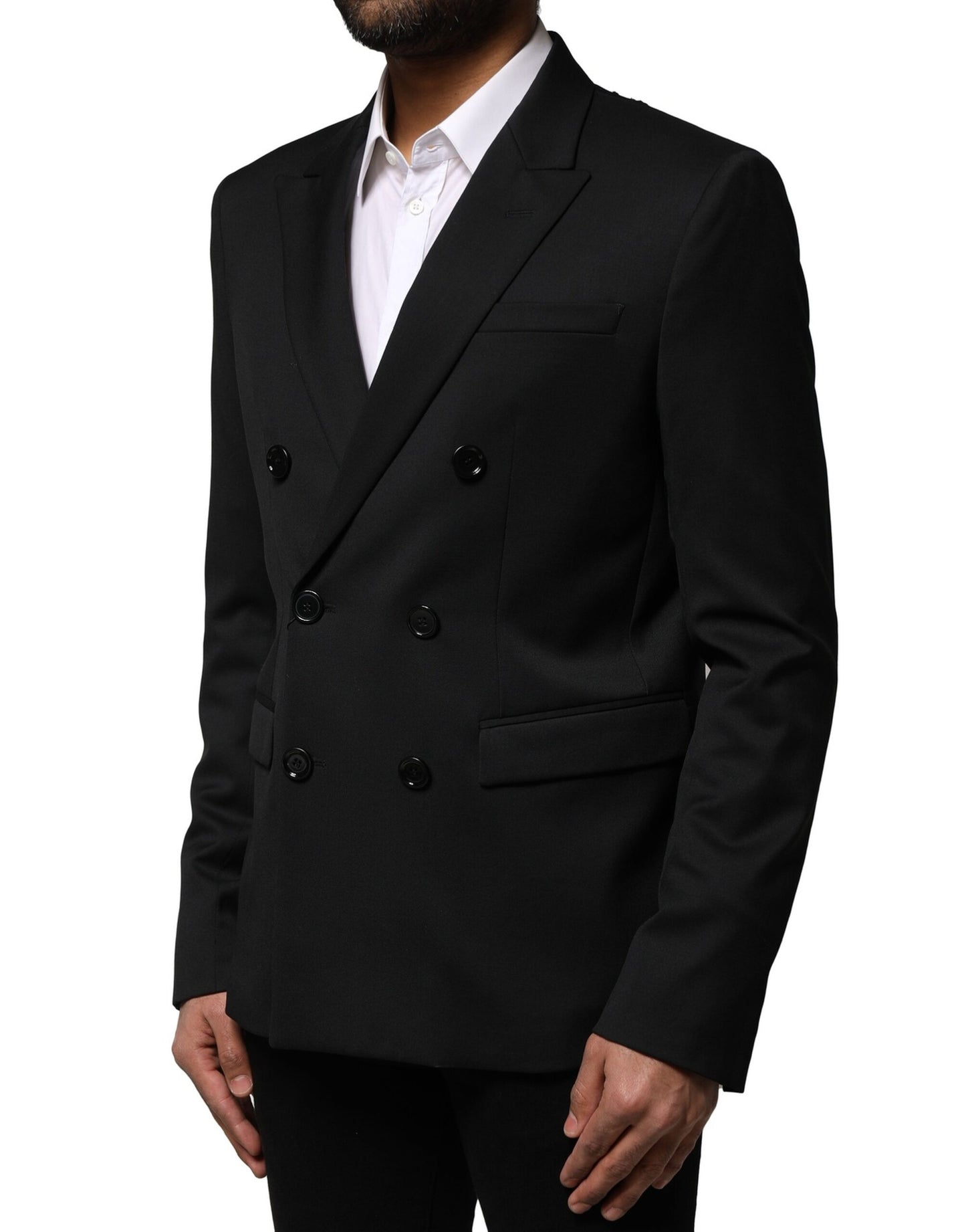 Emporio Armani Schwarzer zweireihiger Herrenanzug