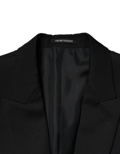 Emporio Armani Schwarzer zweireihiger Herrenanzug