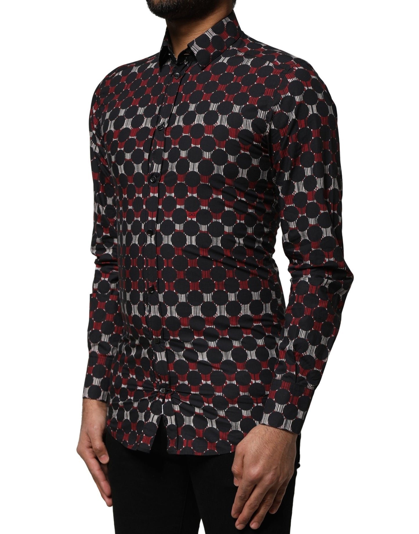 Dolce &amp; Gabbana Mehrfarbiges langärmliges Hemd aus Baumwolle in GOLD